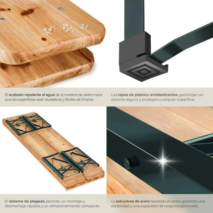 Conjunto de mesa y bancos para exterior