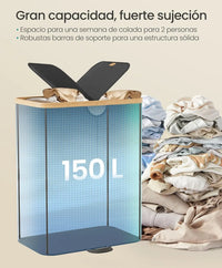 Cesto de ropa sucia de 2 compartimentos