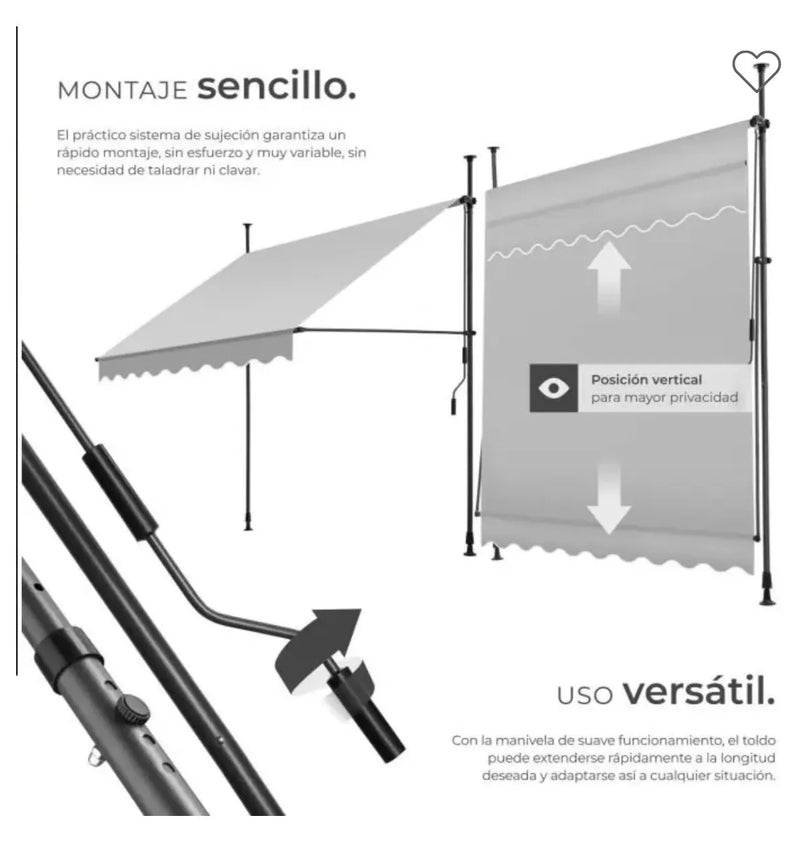 Toldo plegable para balcón