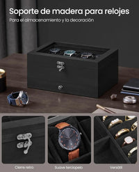 Caja de relojes con 8 ranuras