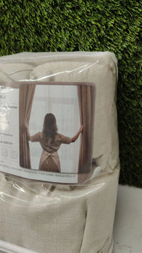 Cortinas Visillos Beige para Salón Cortinas Dormitorio 2 Piezas