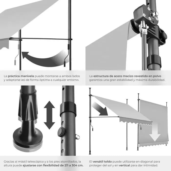 Toldo plegable para balcón para exterior