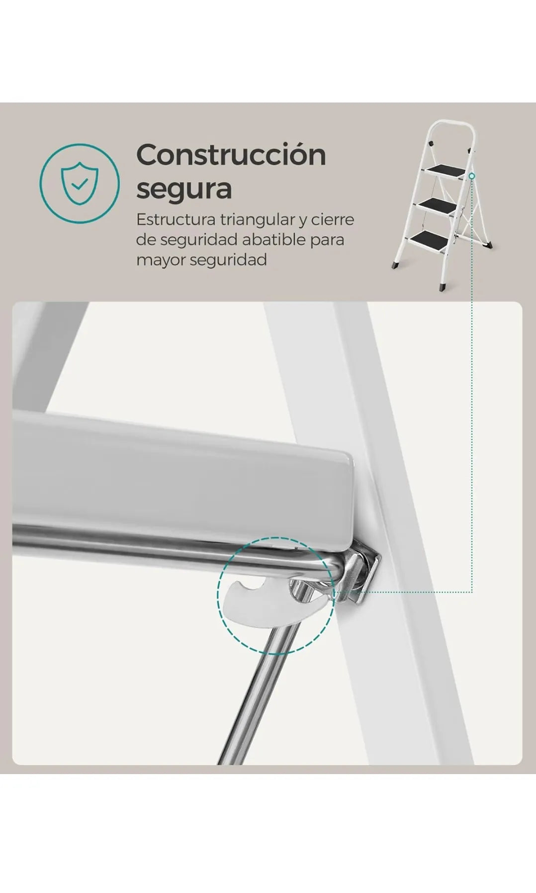 Escalera de Tijera, Escalera con 3 Peldaños, Peldaño Plegable