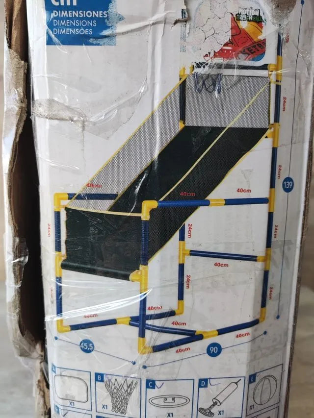 Canasta baloncesto con recogepelotas