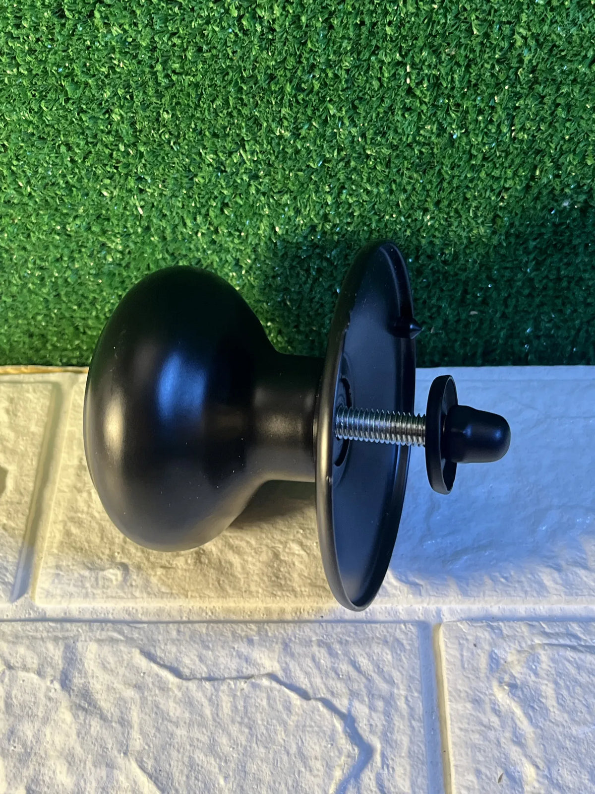 Pomo fijo para puerta entrada negro