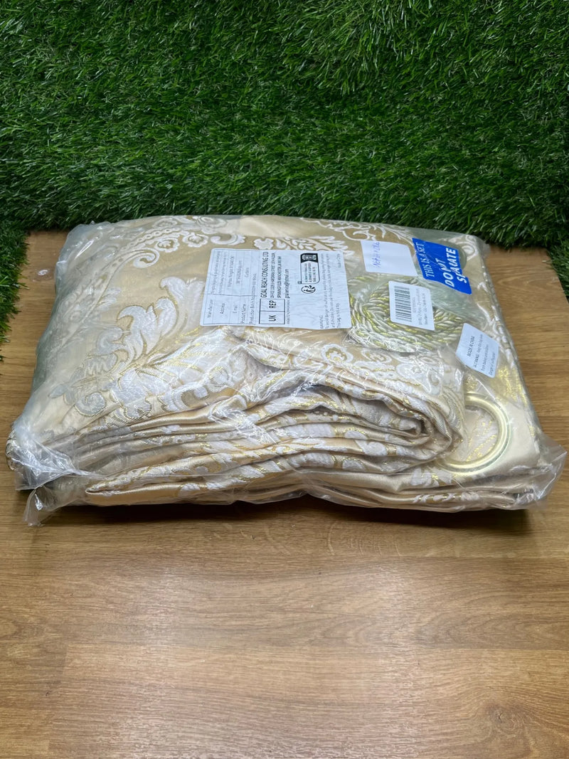 Juego de 2 cortinas europeas Dorado