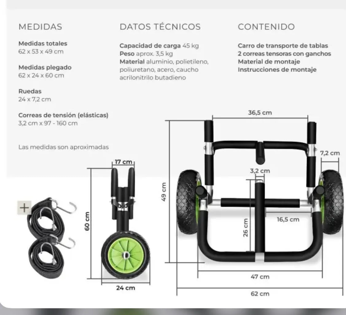 Carro para transportar tablas de surf