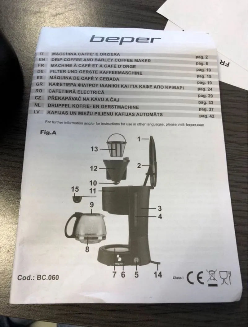 Cafetera Americana BEPER BC.060