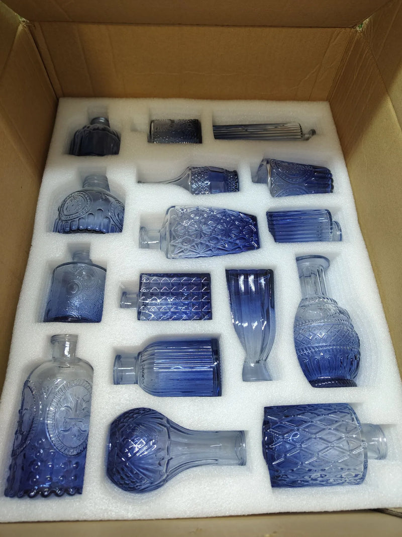 Juego de 32 mini jarrones de cristal