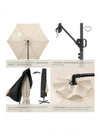 Parasol de brazo articulado ARTEMIS beige 3 x 3 m
