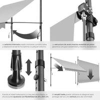 Toldo plegable para balcón gris claro