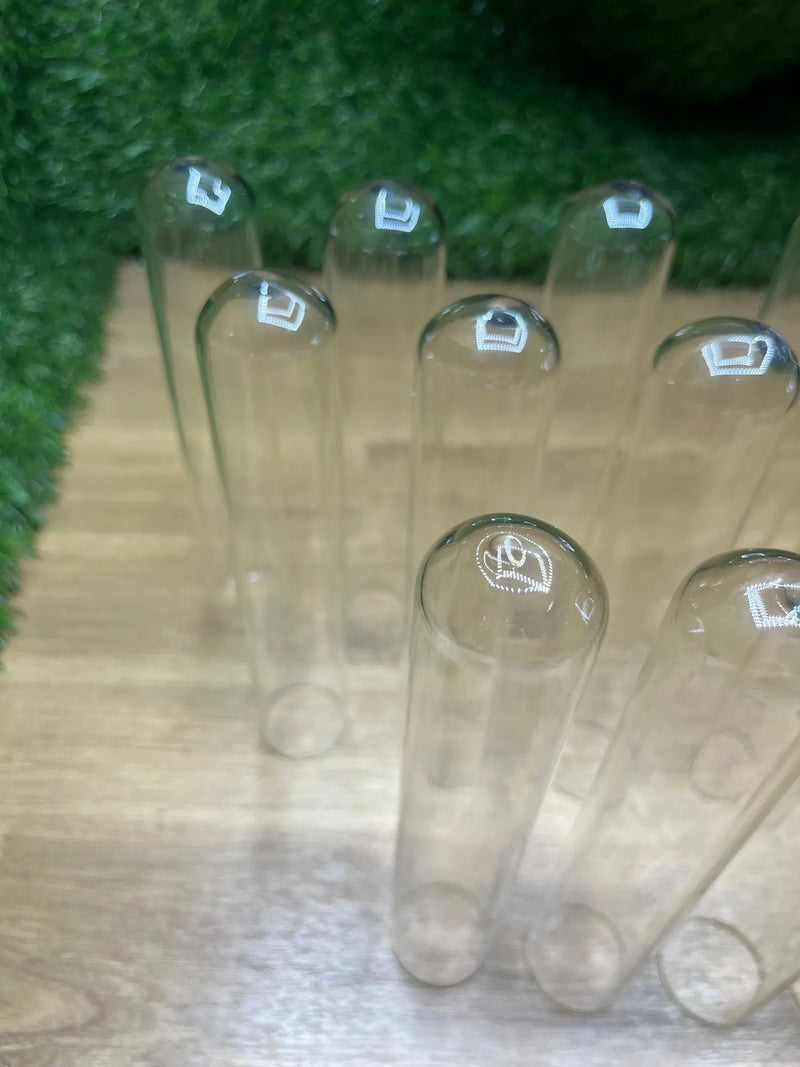 15 tubos de ensayo de cristal con cepillo de limpieza