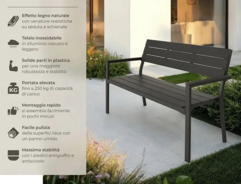 Banco de jardín de aluminio