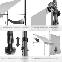 Toldo plegable para balcón gris claro