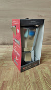 Cafetera italiana de inducción, aluminio, color plata, 9