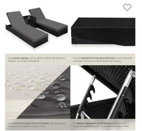 Juego de 2 tumbonas de aluminio