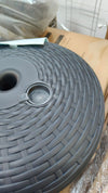 Base sombrilla terraza exterior circular negra, resistente al agua
