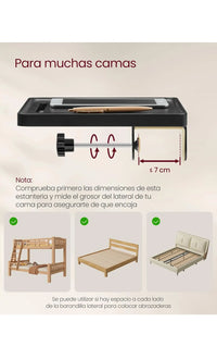 Estante de Cama, Mesita de Noche Colgante