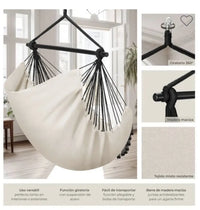 Silla colgante con cojines