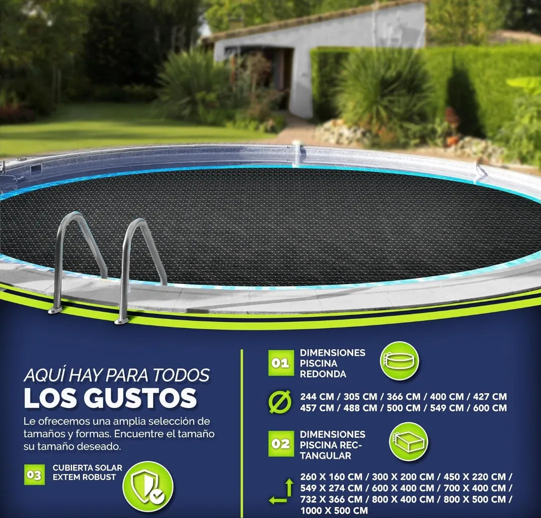 Cobertor solar para piscinas redondas - Tillvex