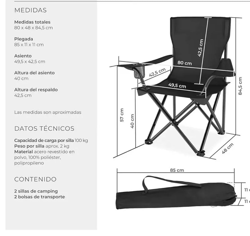Set sillas plegables