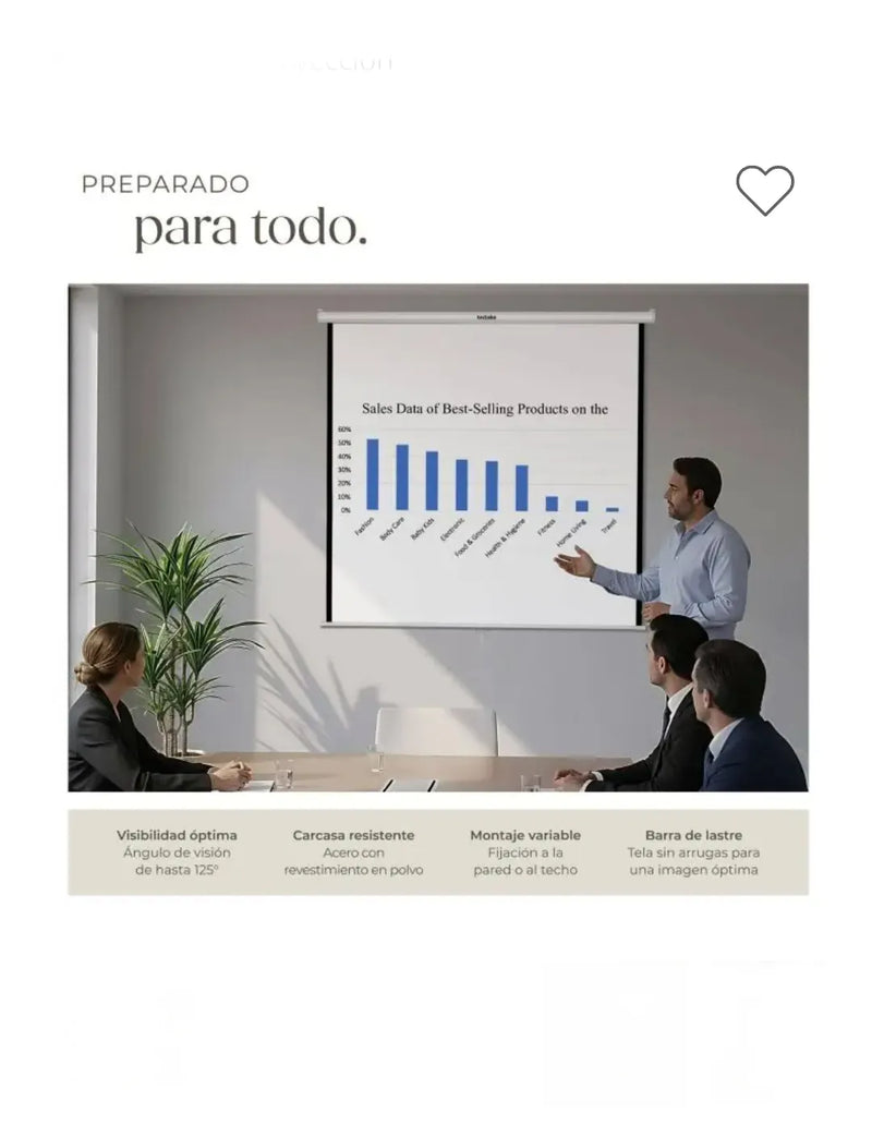 Pantalla de proyección para proyector 178 x 178 cm