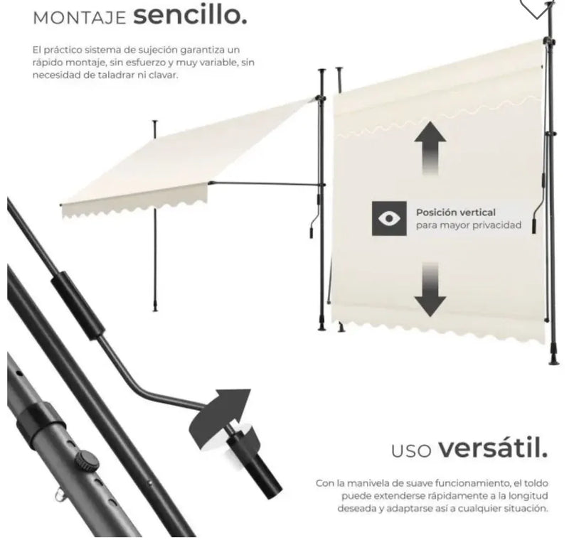 Toldo plegable para balcón