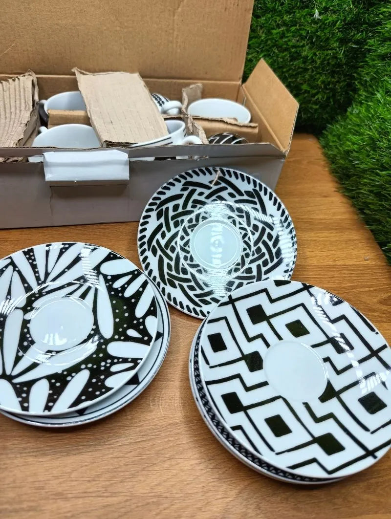 Juego de 6 tazas de café con plato