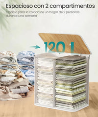 Cesto de la ropa sucia con tapa 120L