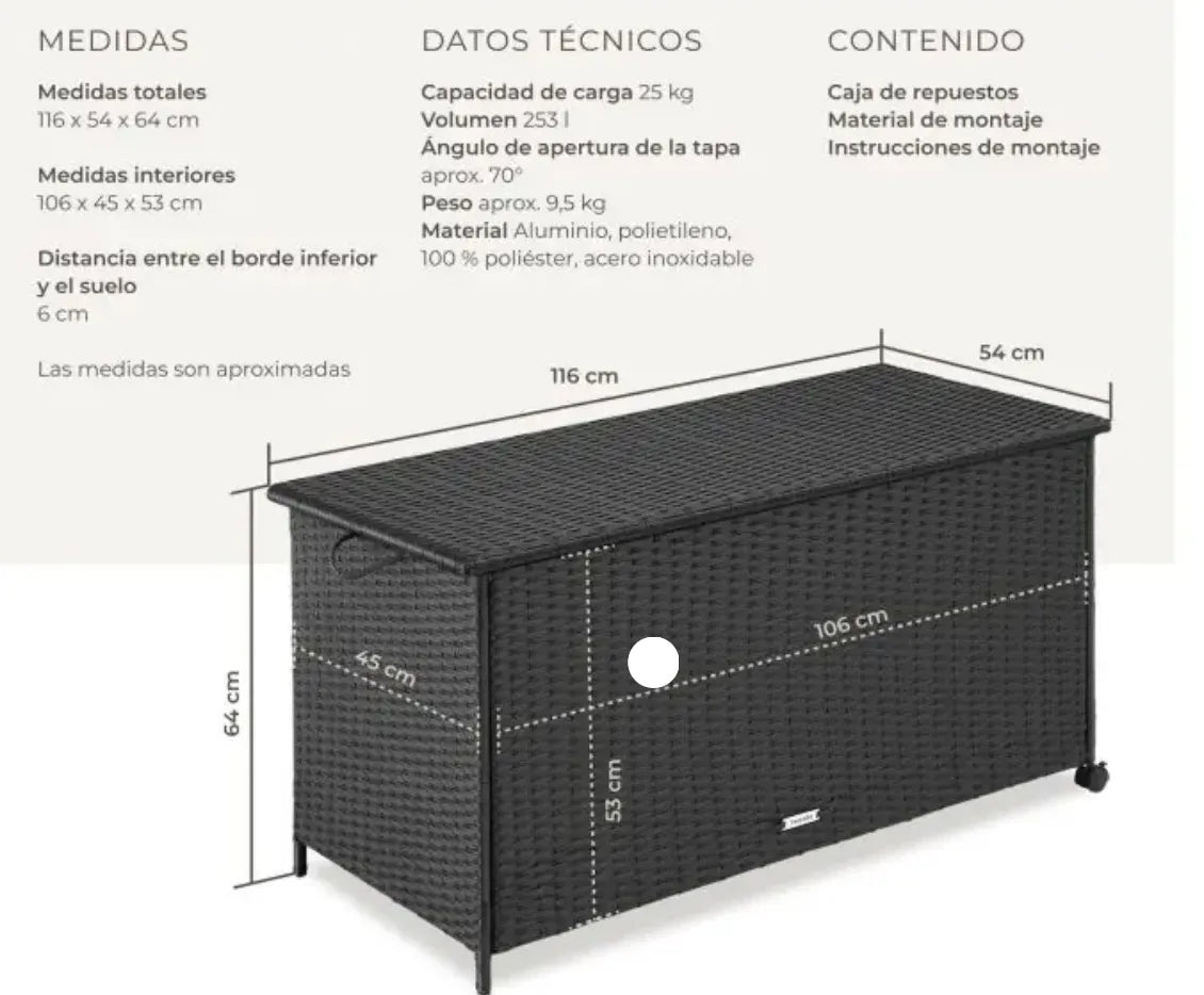 Baúl de almacenamiento para jardín