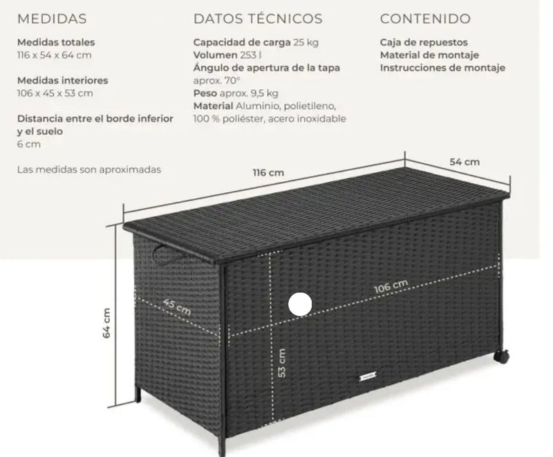 Baúl de almacenamiento para jardín