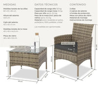 Conjunto jardín de ratan