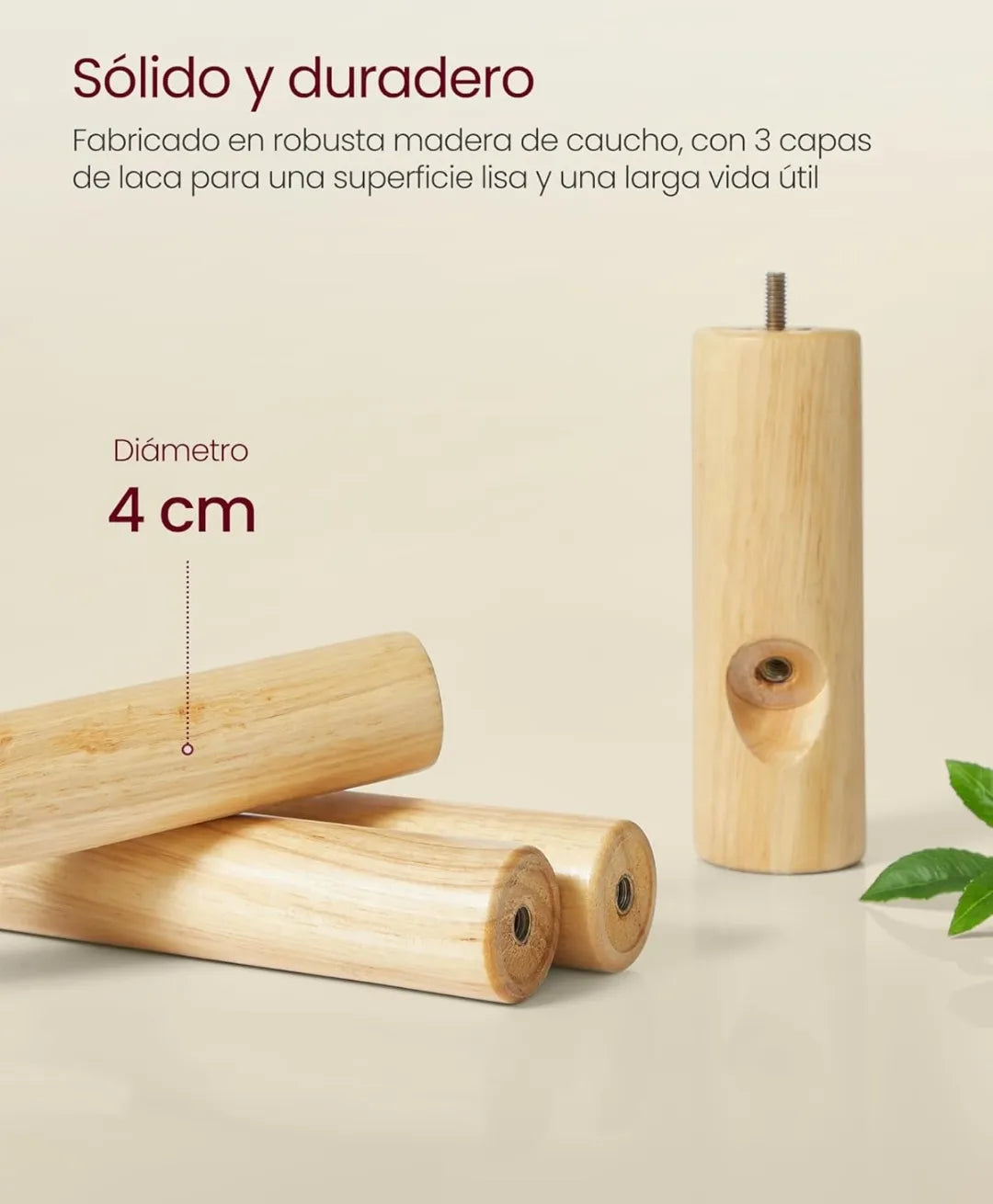 Perchero de madera maciza en forma de árbol