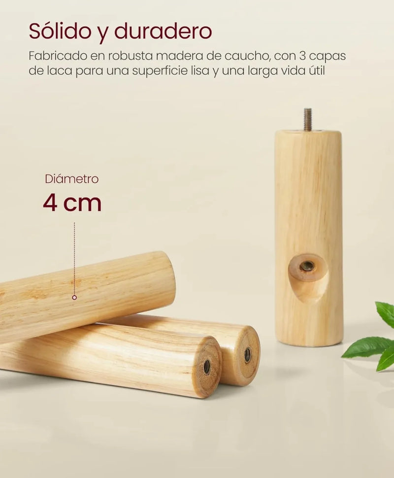 Perchero de madera maciza en forma de árbol