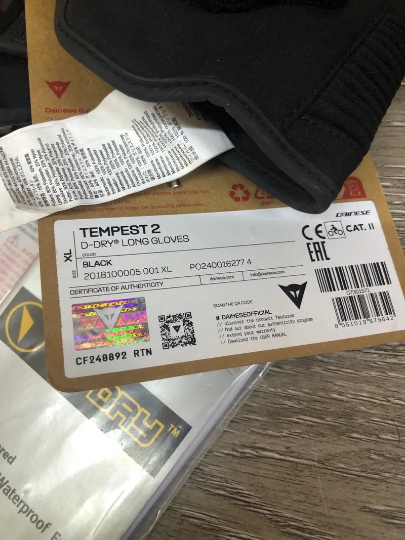 Guantes Dainese Tempest 2 D-Dry Largos