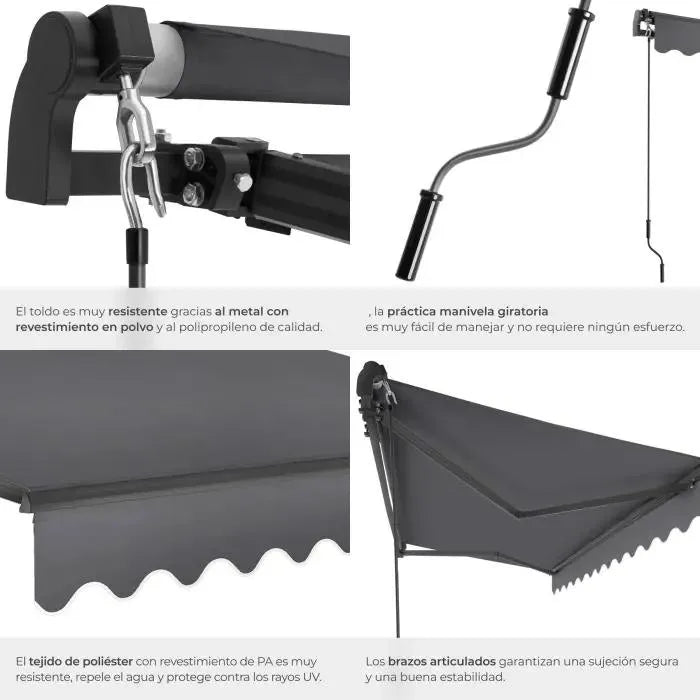 Toldo con brazo articulado