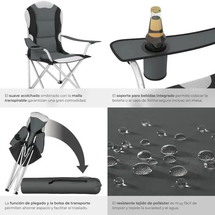 Silla de camping acolchada