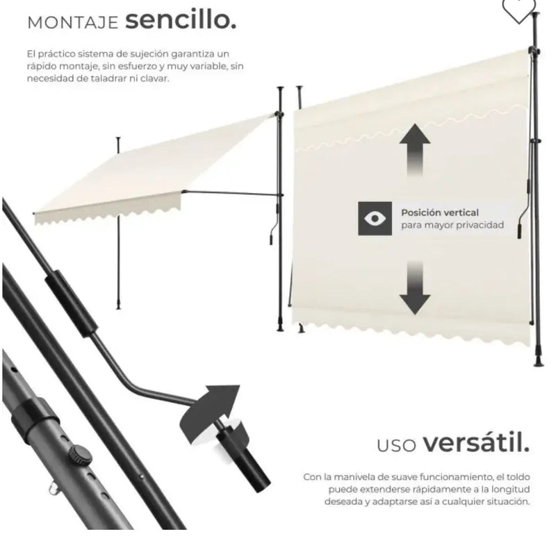Toldo plegable para balcón