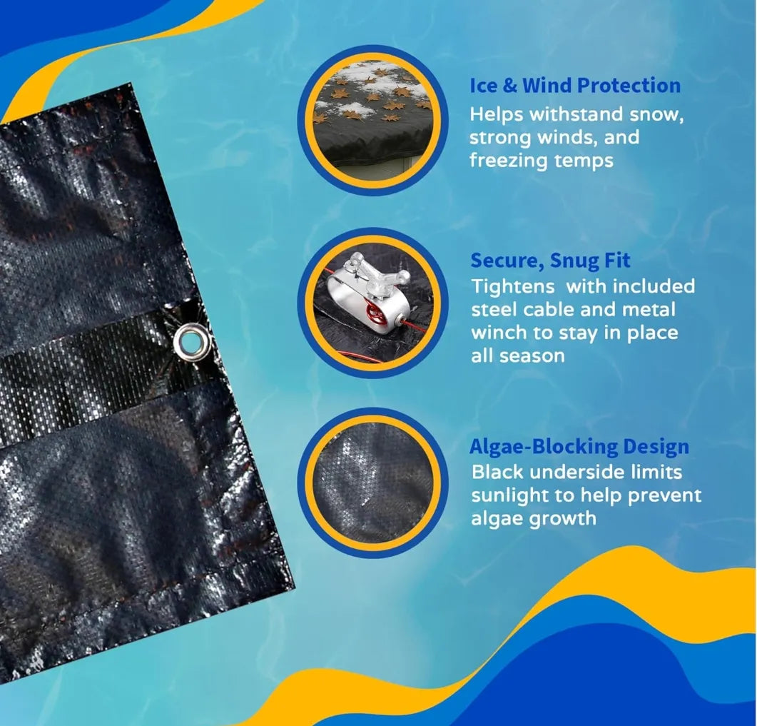 Funda de invierno para piscina ovalada - Blue wave