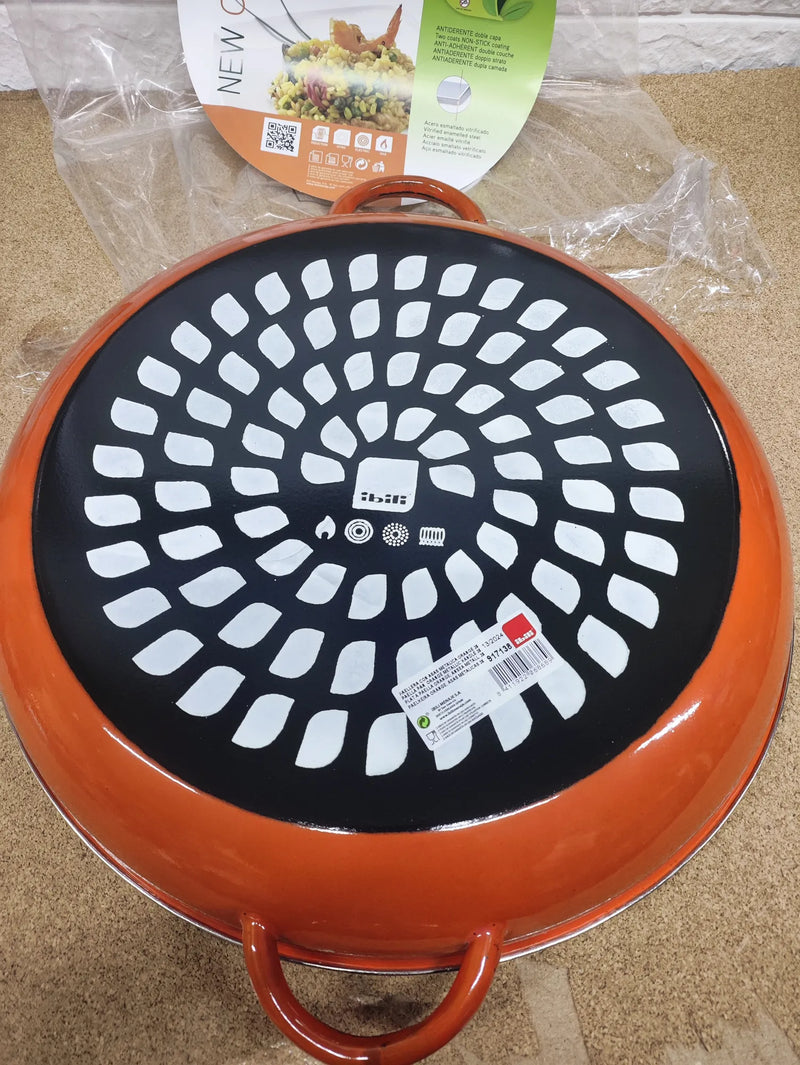 Paellera naranja 38cm IBILI