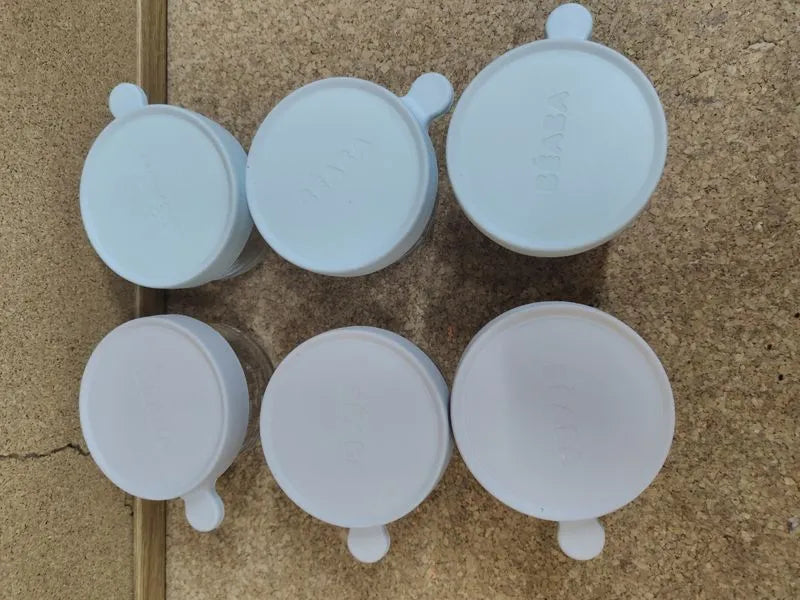 6 Recipientes de vidrio para porciones 150ml Beaba