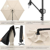 Parasol de brazo articulado beige