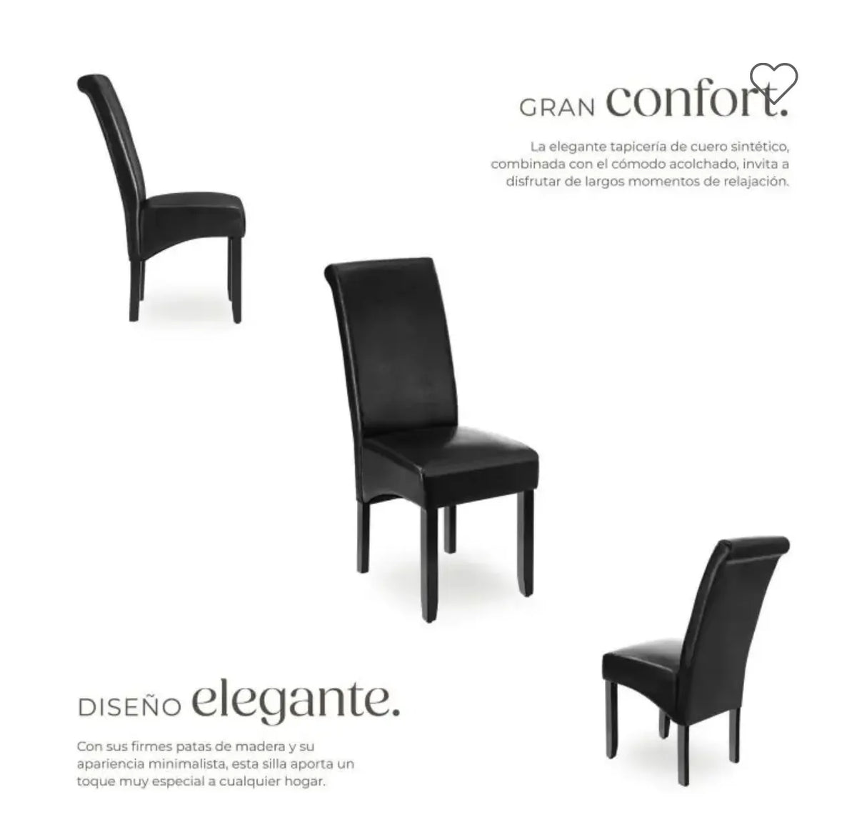 Silla de comedor acolchada