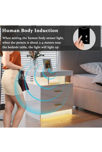 Mesita de Noche con Carga inalambrica, función de Sensor Humano