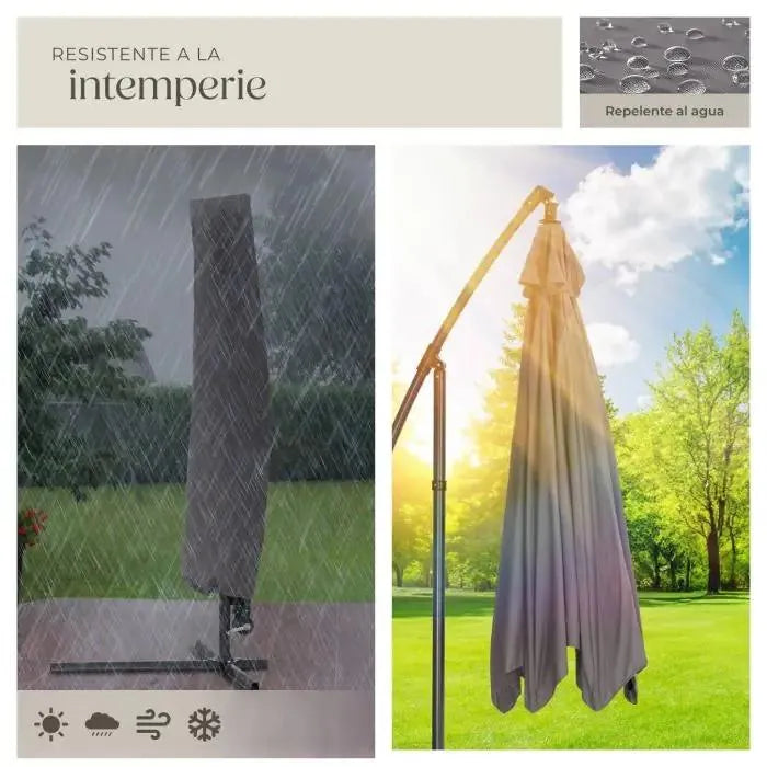 Sombrilla de terraza gris oscuro