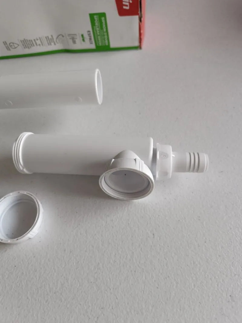 Sifón para fregadero de 2 cubetas 30723640, blanco