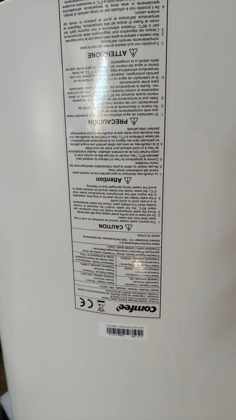 Calentador de agua eléctrico vertical, Wi-Fi, control remoto por smartphone