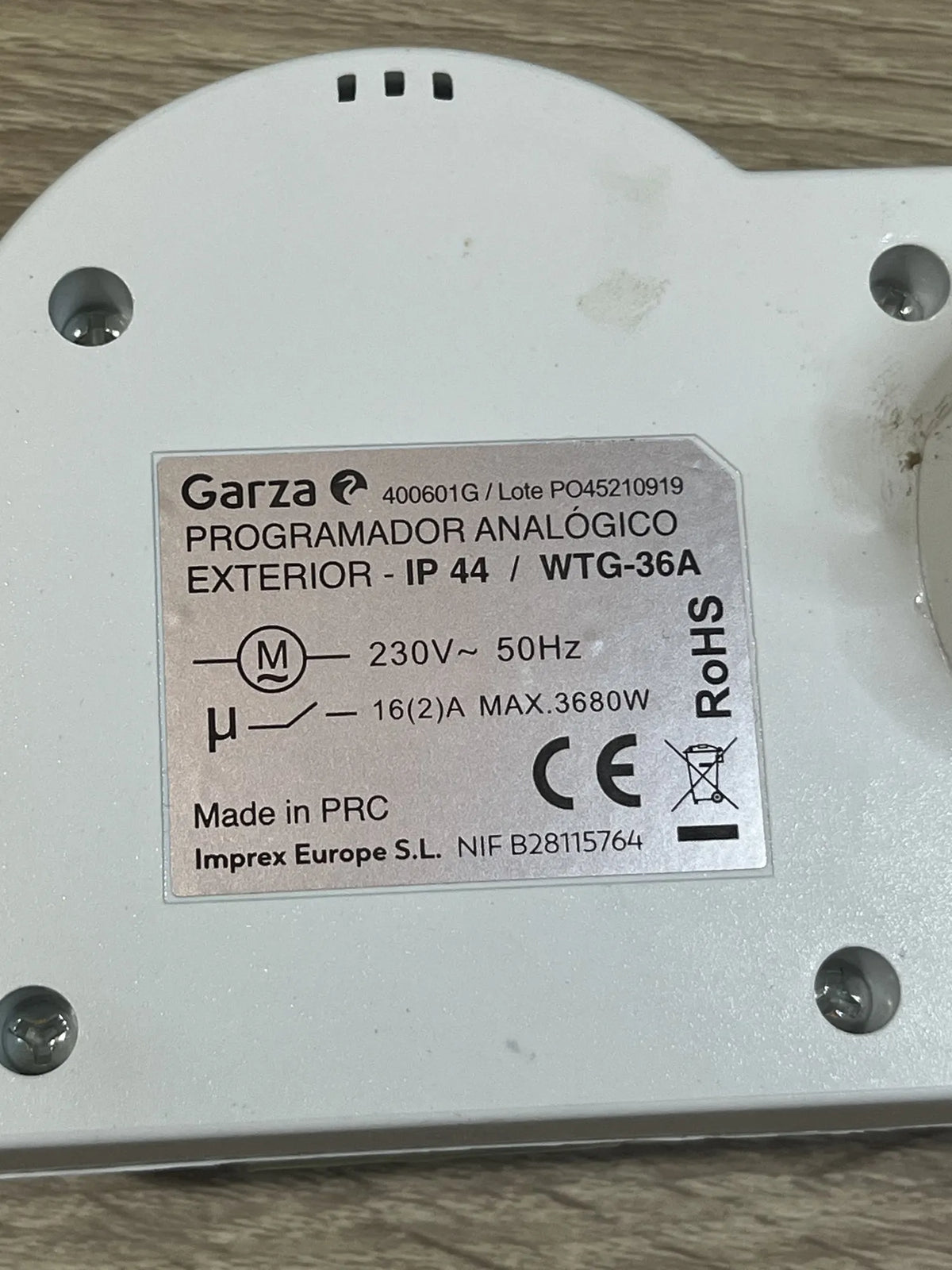 Temporizador Programador Analógico Garza