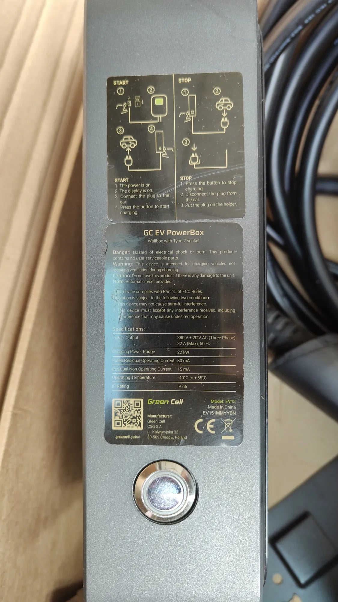 Cargador para Vehículos Eléctricos EV PHEV Cable 6m