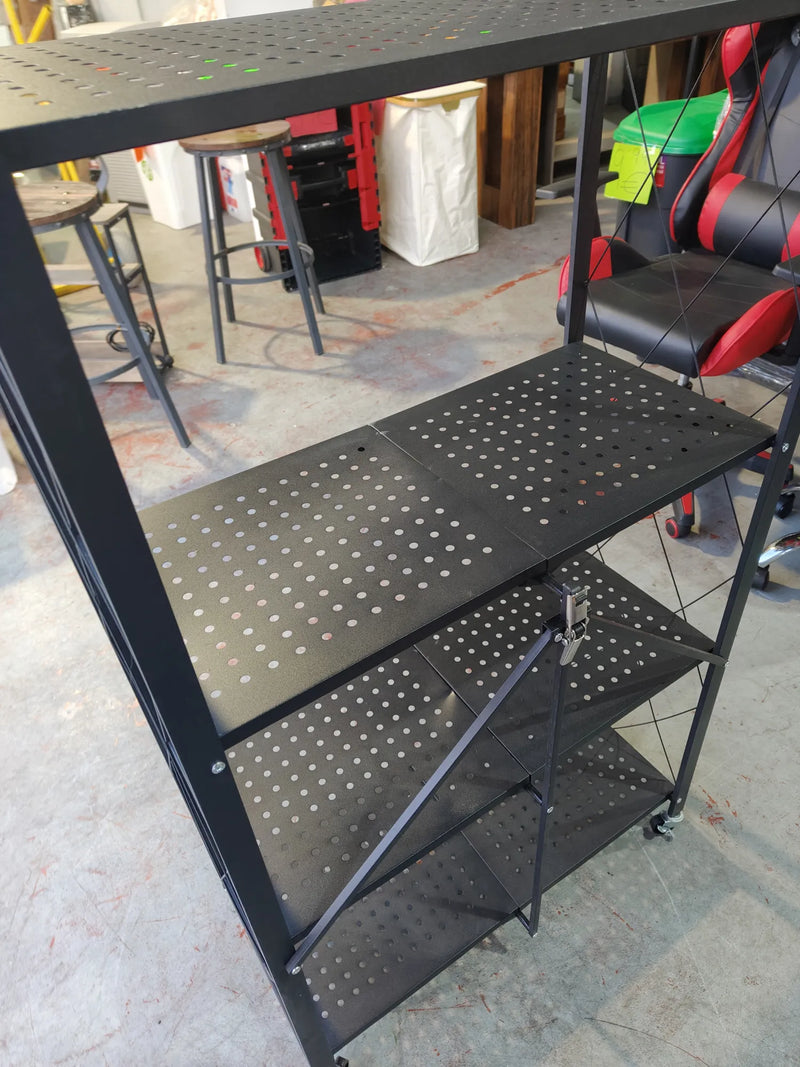 Estante de metal plegable con ruedas - Organize